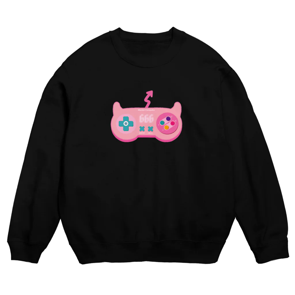 血まめ天国ショップの悪魔なコントローラー（ピンク） Crew Neck Sweatshirt