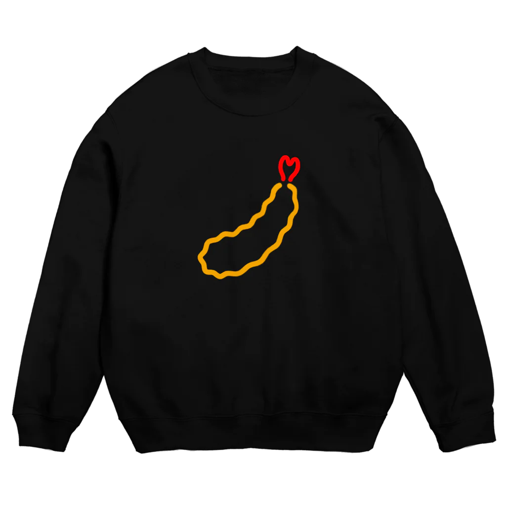 食べ物グッズ広場のエビフライ　ネオン Crew Neck Sweatshirt