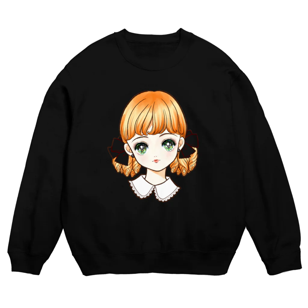 おまけ星のカラフルリボンの女の子 Crew Neck Sweatshirt