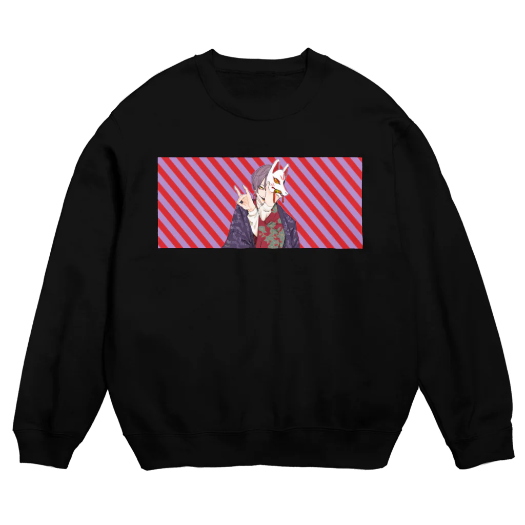 奇妙な倉庫 骨狩工房の狐顔 Crew Neck Sweatshirt