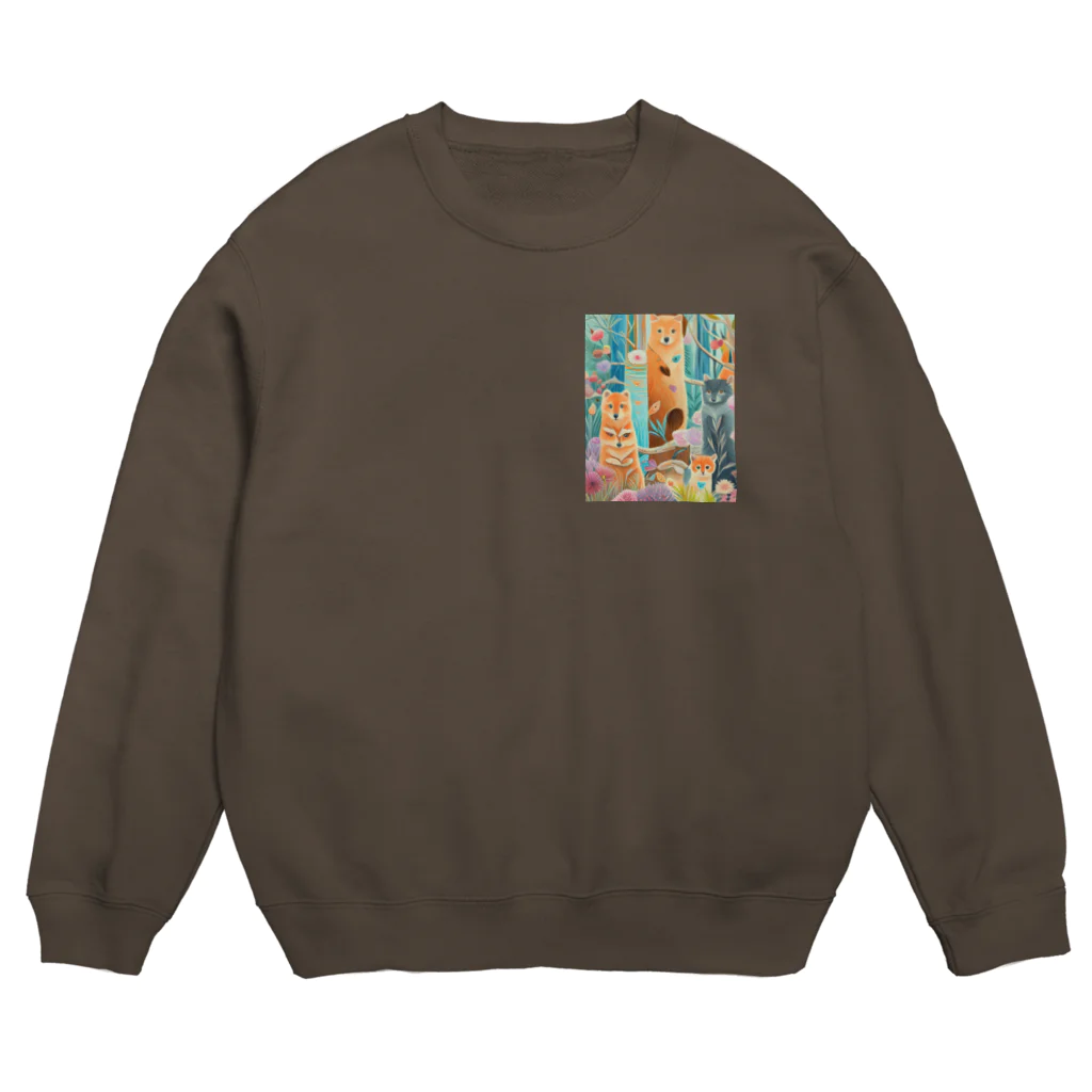 soramame1119の森の中の世界 Crew Neck Sweatshirt