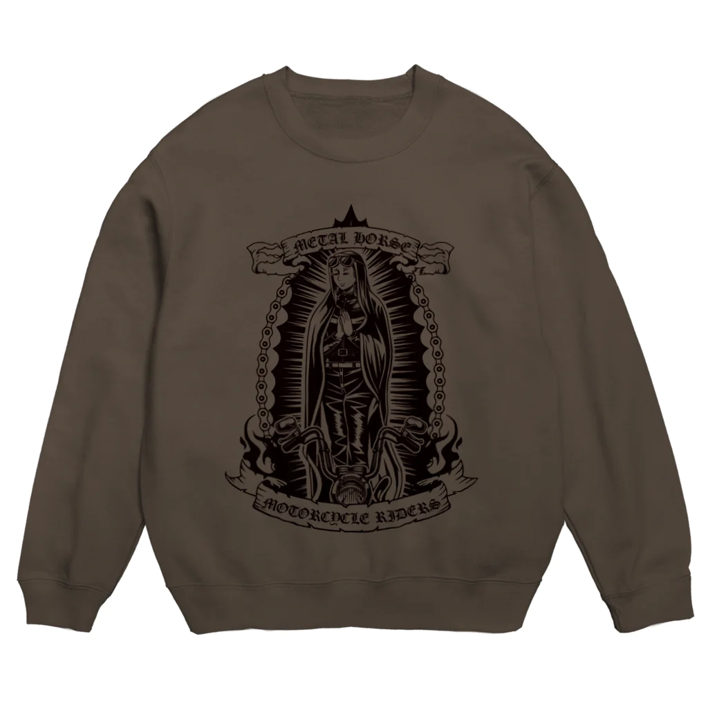 METAL HORSE 金属の馬のMETAL HORSE バイカーマリア ブラック Crew Neck Sweatshirt