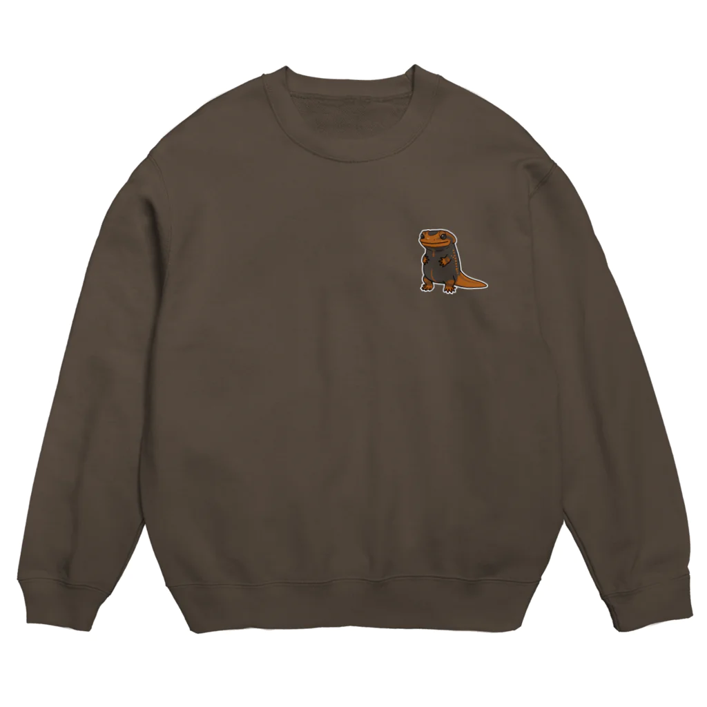 むちむちしっぽのアメイロイボイモリ(ワンポイント) Crew Neck Sweatshirt