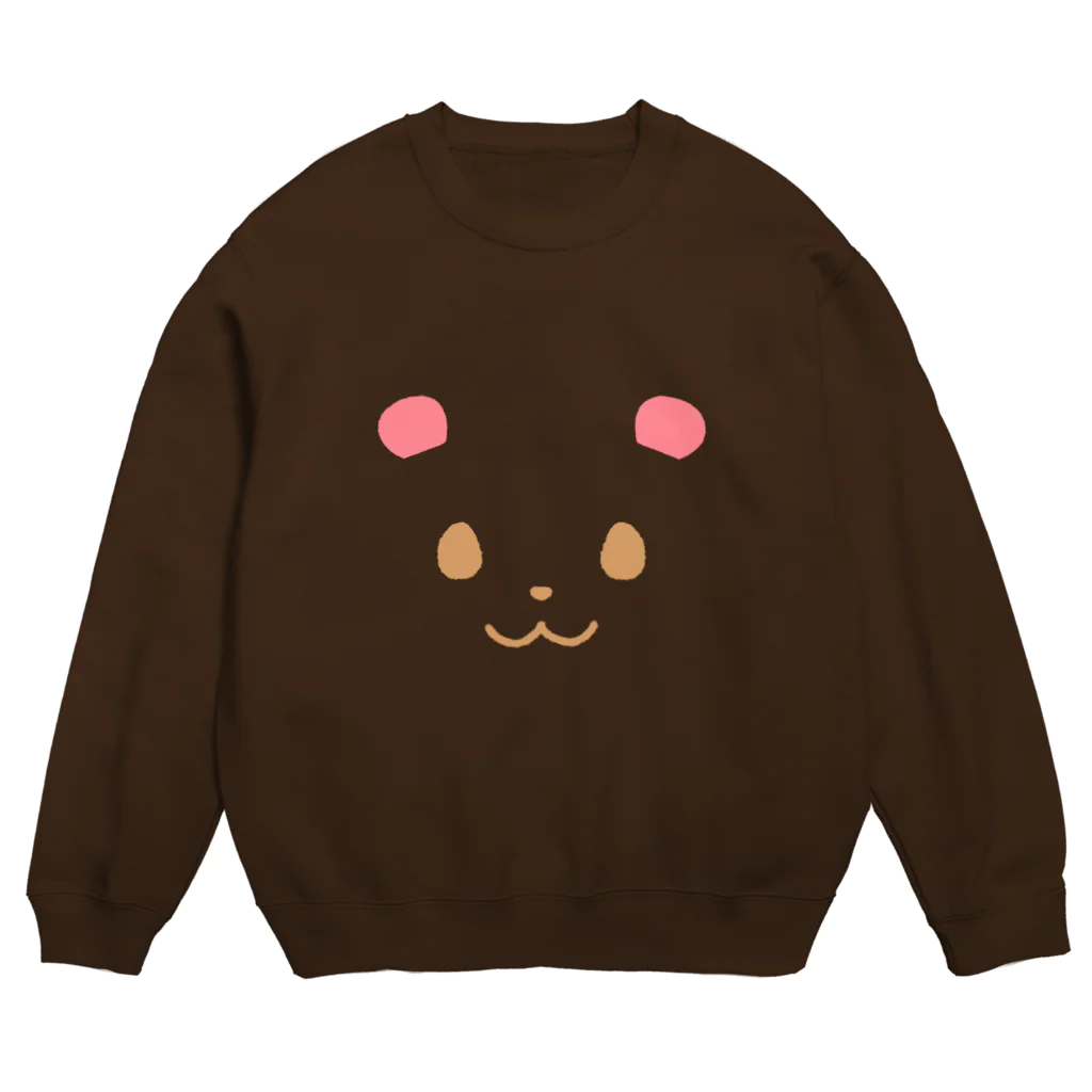 かやさんだよの顔BIG☆くまさん Crew Neck Sweatshirt