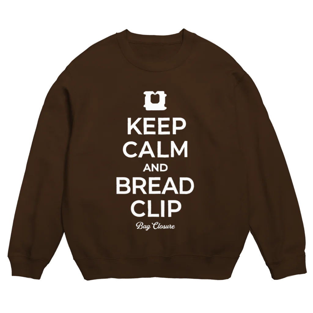 kg_shopのKEEP CALM AND BREAD CLIP [ホワイト] Crew Neck Sweatshirt