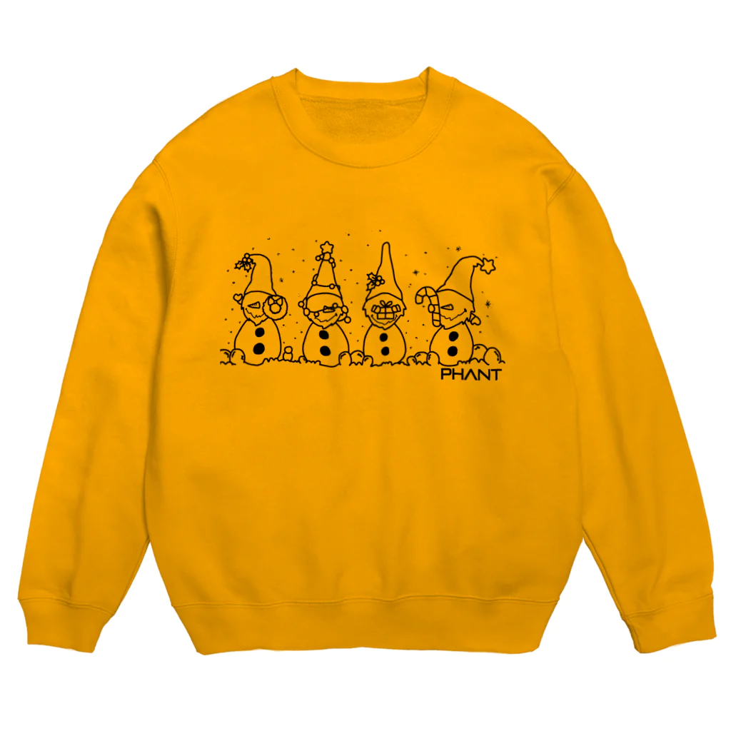 PHANT-ﾌｧﾝﾄ-の雪だるま/黒 Crew Neck Sweatshirt