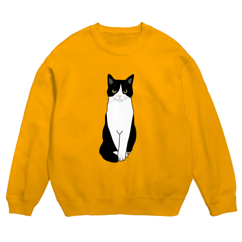 小鳥と映画館のお利口さんのハチワレちゃん Crew Neck Sweatshirt