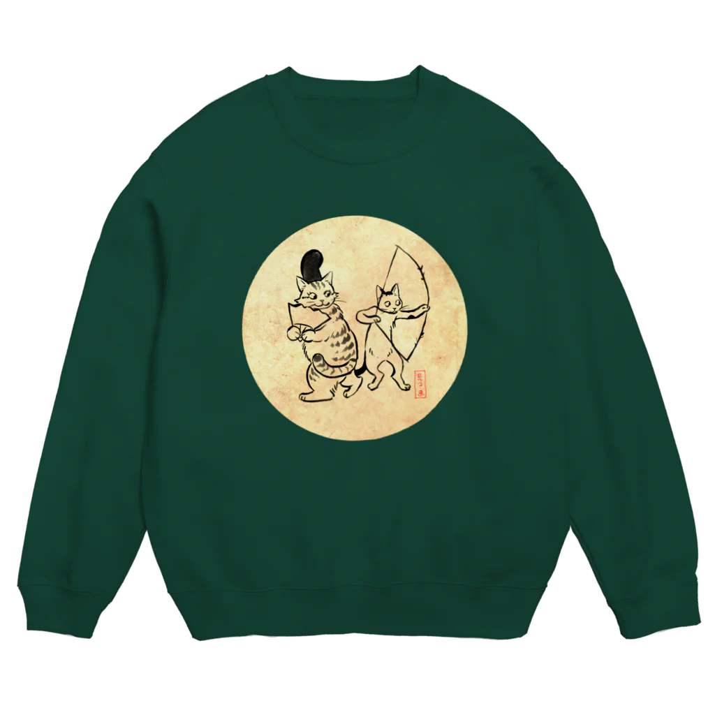 じゃんぐる堂の店の鳥獣戯画風もなか＆焼きのり Crew Neck Sweatshirt