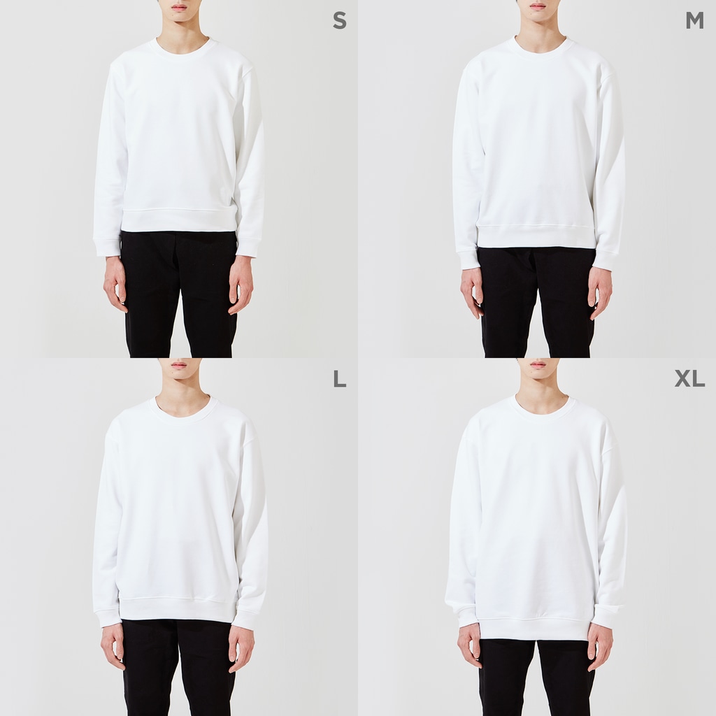 akane_art（茜音工房）のゆるチワワ（ブルー） Regular Fit Crew Neck Sweatshirt :model wear (male)
