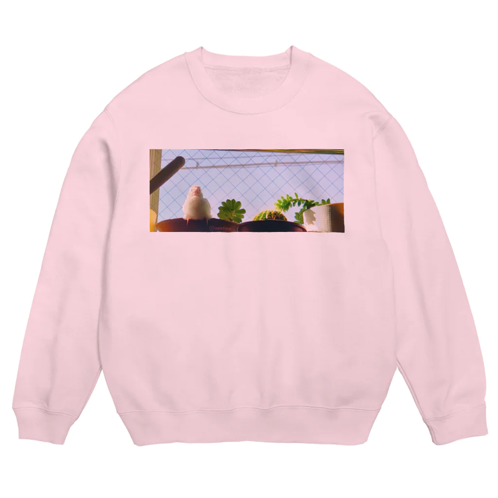 松砂丸商店の白文鳥のチマフミ Crew Neck Sweatshirt