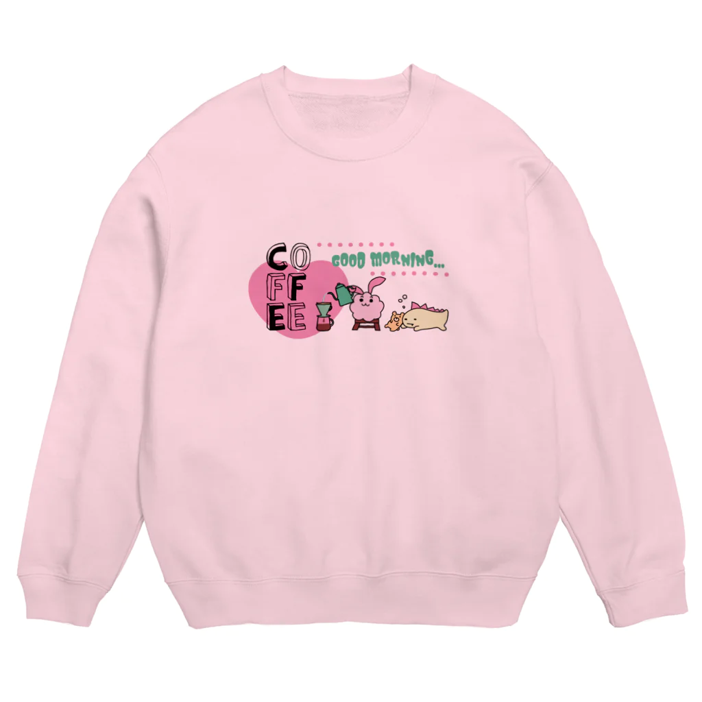 たるんてぃんぐたるんてぃんぐ&がおの【たるがお】朝のコーヒー Crew Neck Sweatshirt