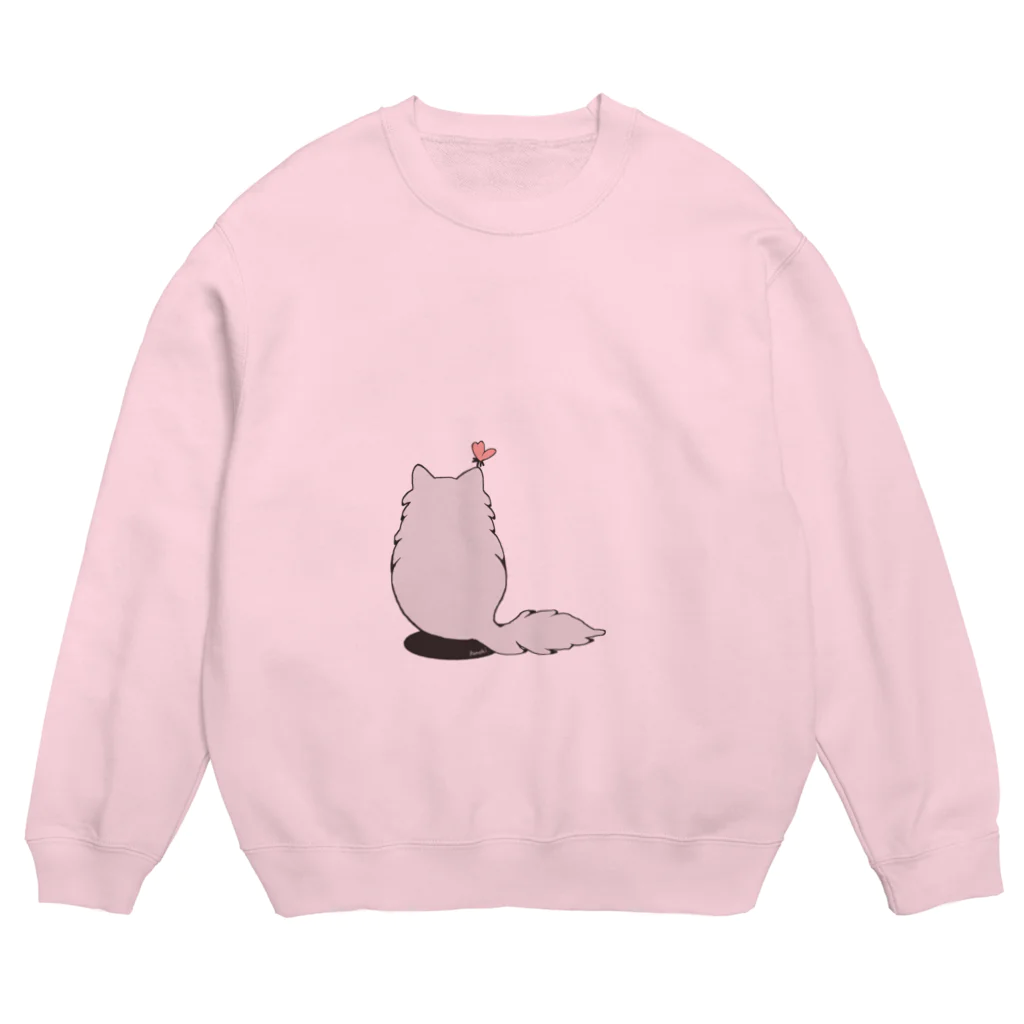 木ノ下商店のねことちょうちょ Crew Neck Sweatshirt