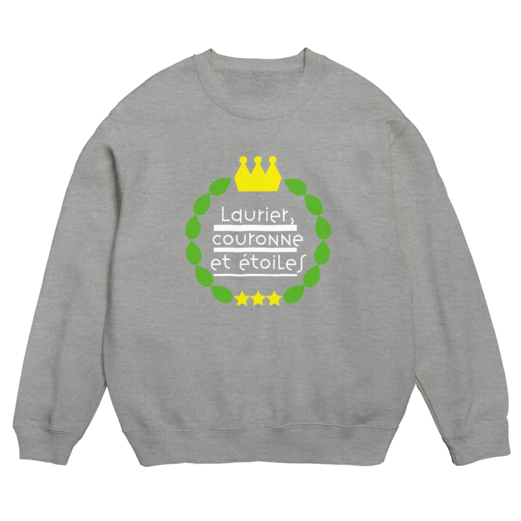 HBridge Storeのフランス語（月桂樹と王冠と星）のロゴ Crew Neck Sweatshirt