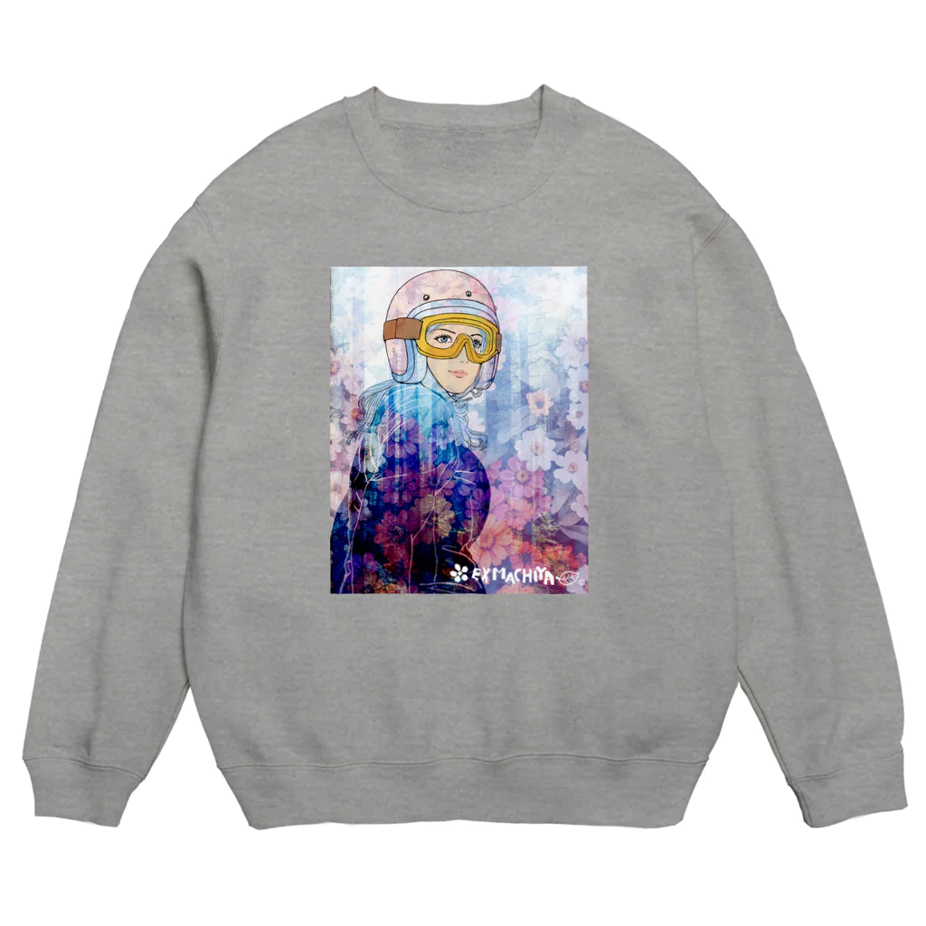 machiperのバイク女子01 Crew Neck Sweatshirt