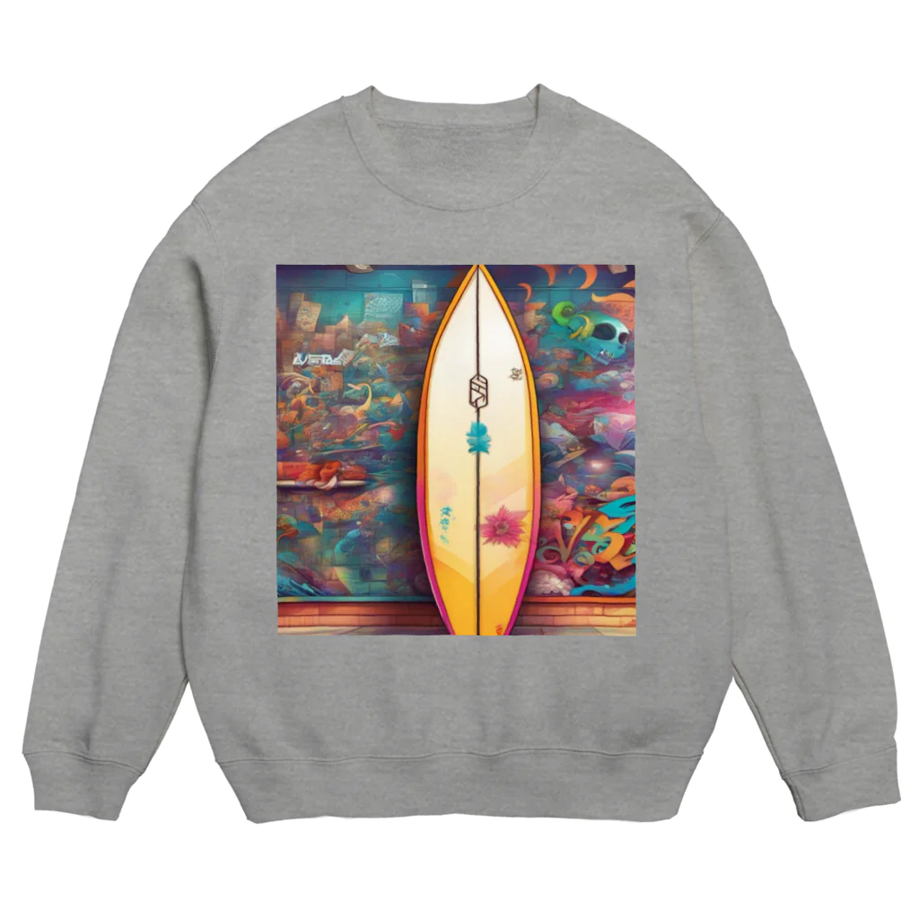 LOCO_のサーフボードのプリントグッズ Crew Neck Sweatshirt