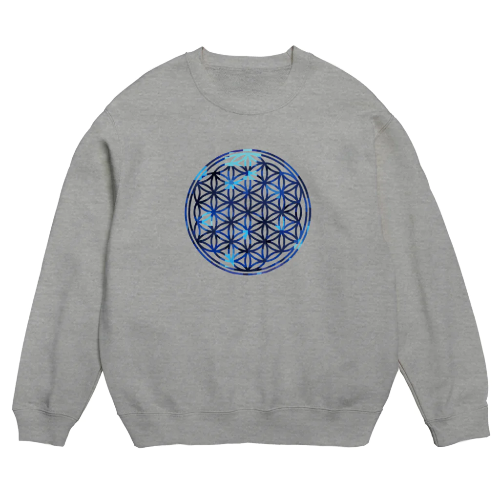 神聖幾何学屋のブルーサファイア Crew Neck Sweatshirt