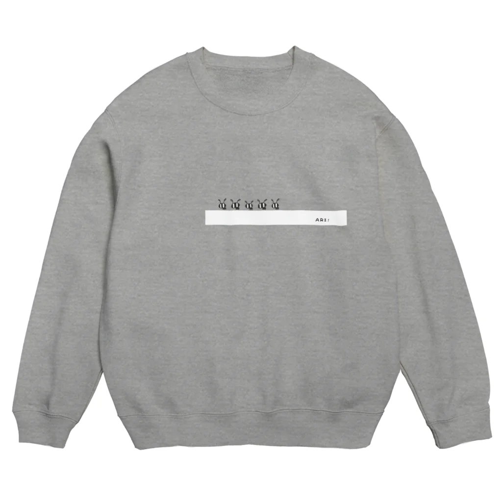 gogoteam54のありのおさんぽ🐜モノクロ Crew Neck Sweatshirt