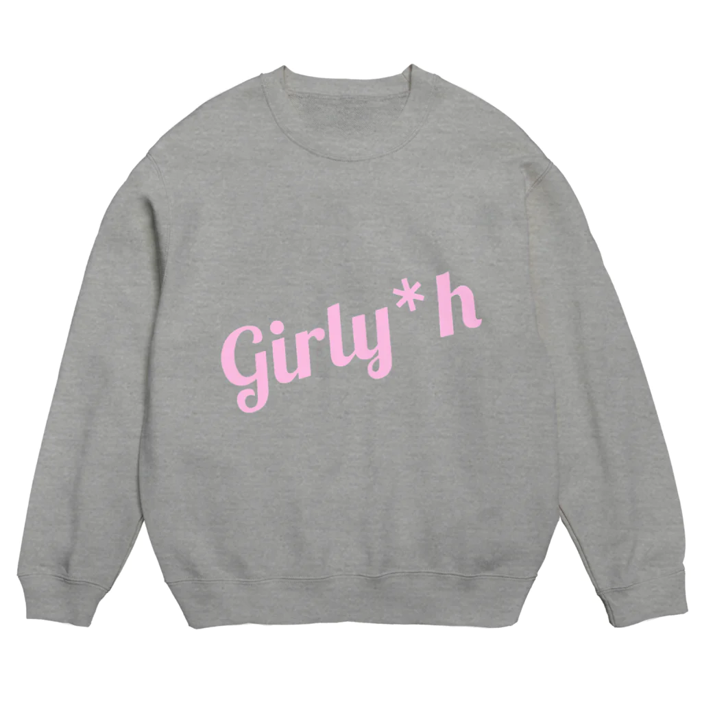 Girly*hガーリーエイチのGirly*hロゴ(pink) Crew Neck Sweatshirt