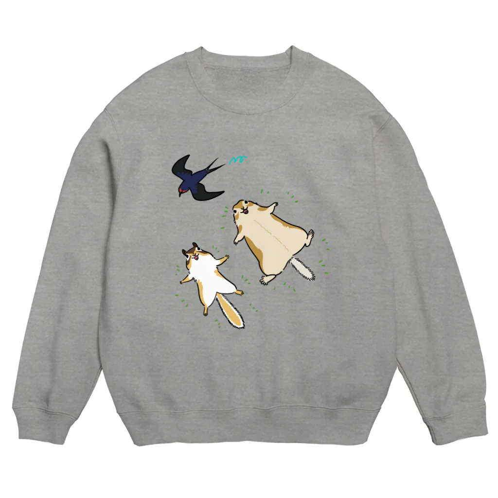 ねずりすSHOPのへそ天りすズ Crew Neck Sweatshirt