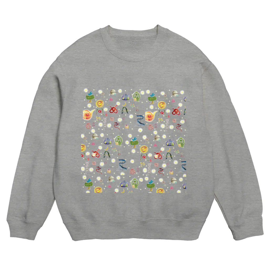 WAMI ARTのヲシテ文字いろいろ Crew Neck Sweatshirt