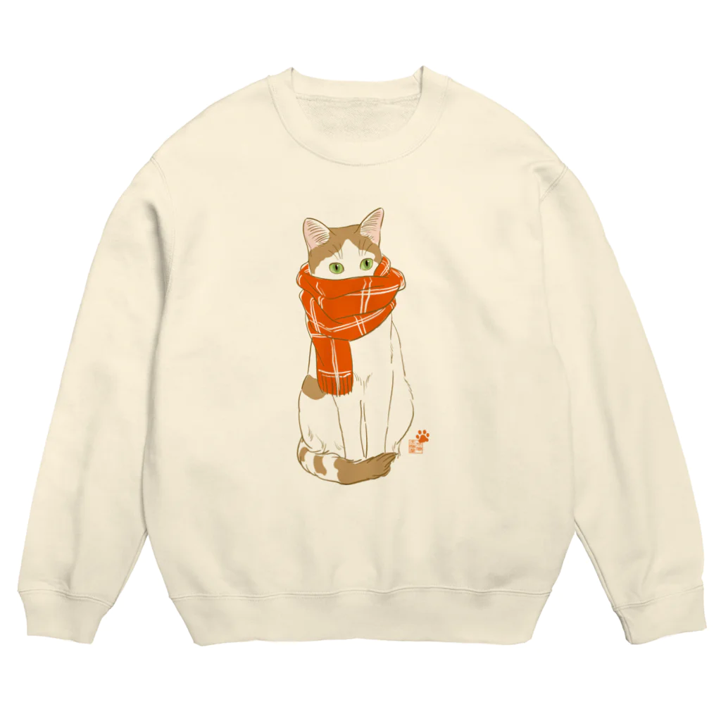 元祖ふとねこ堂のえりまき Crew Neck Sweatshirt