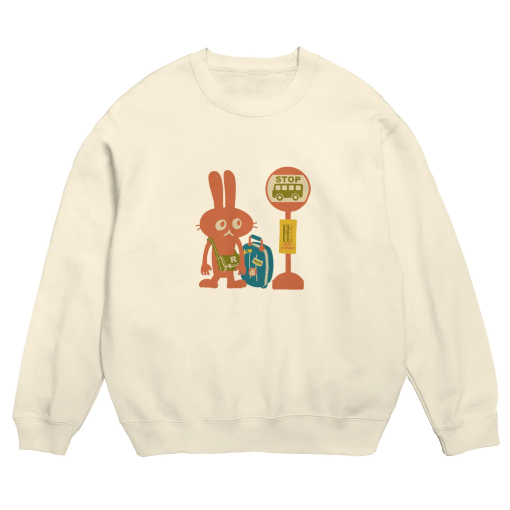 yuccoloのバス旅うさぎ Crew Neck Sweatshirt