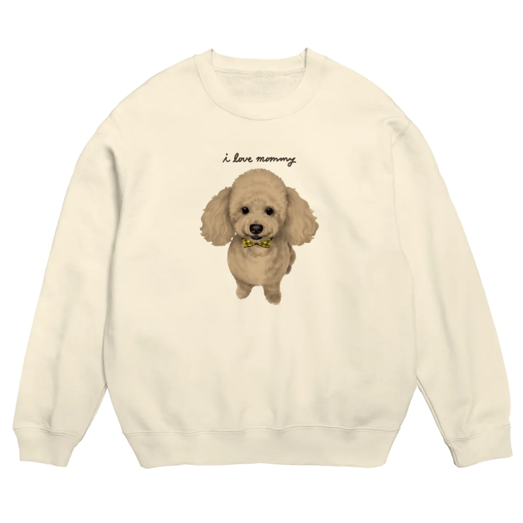 月根モコのi love mommy(文字こげ茶色) Crew Neck Sweatshirt