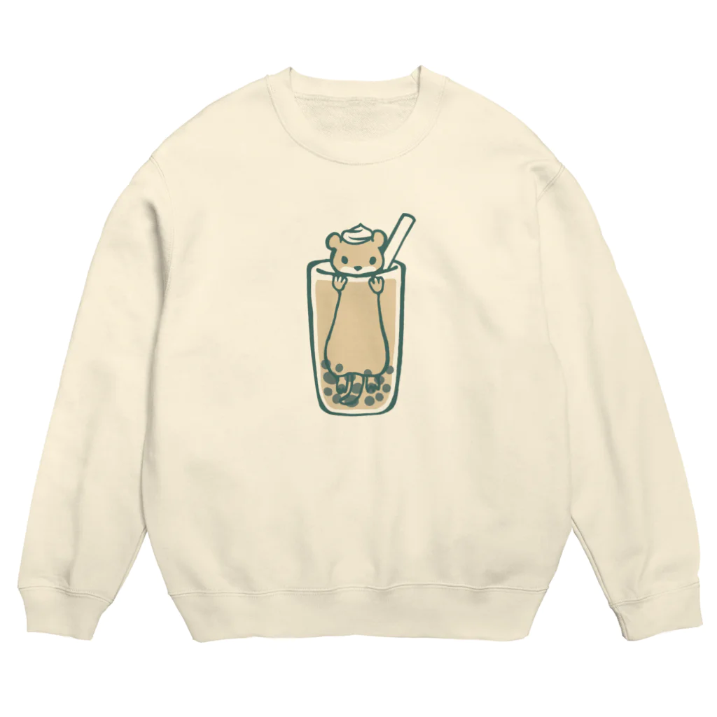 あずき缶のタピオカワウソミルクティー Crew Neck Sweatshirt