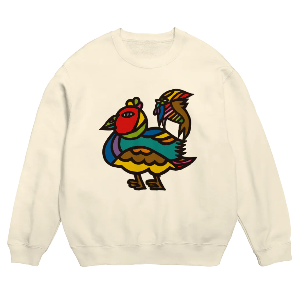 フクハラアキコの鳥とケモノ Crew Neck Sweatshirt