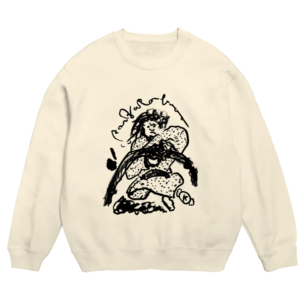 三遊亭小とりの稽古中結び目をほどく Crew Neck Sweatshirt