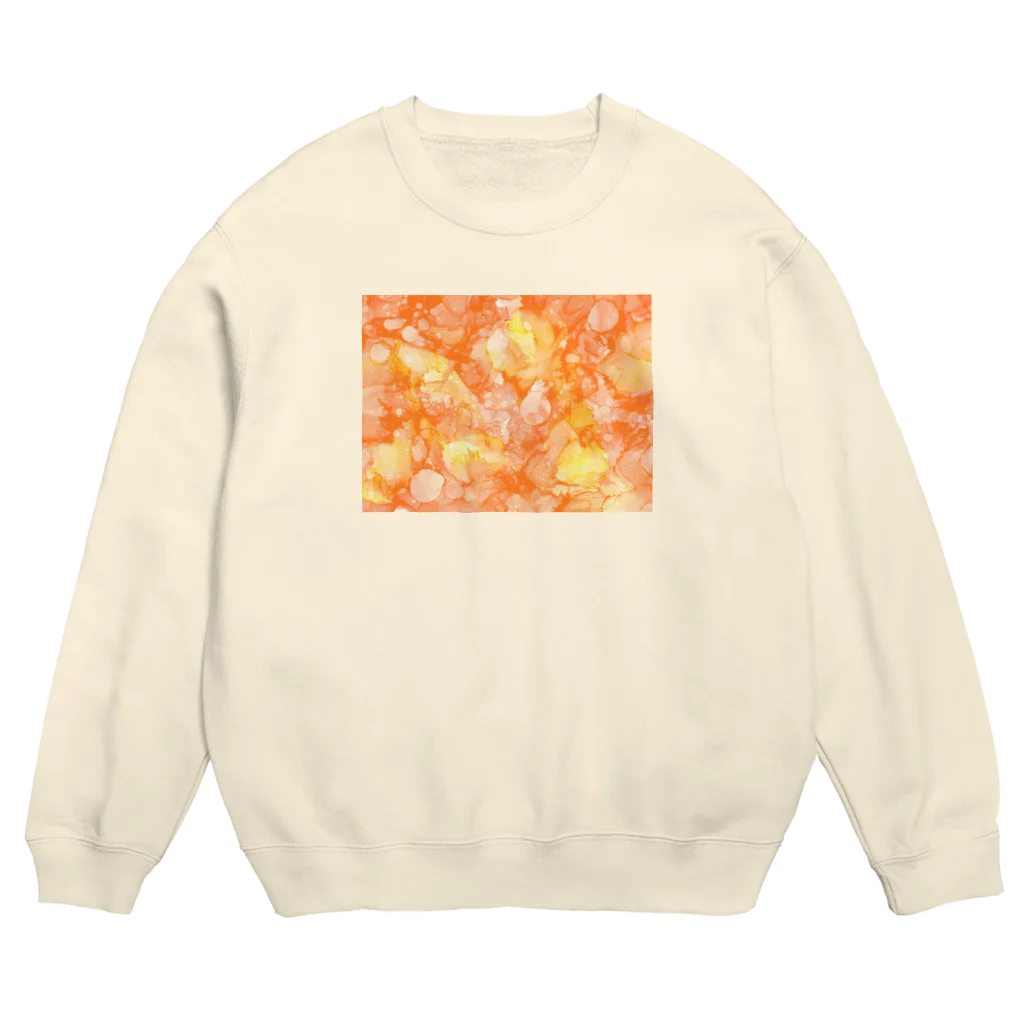 始季彩＠suzuriの百花繚乱-橙 Crew Neck Sweatshirt