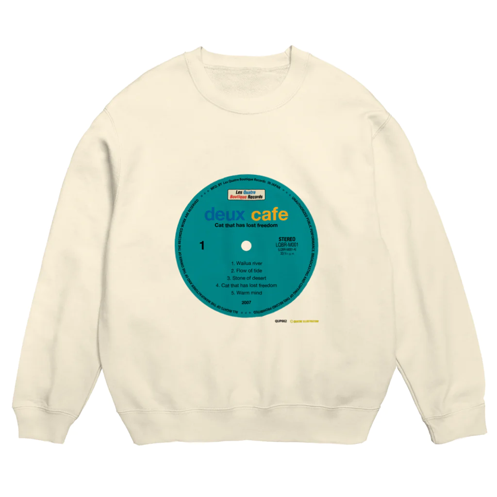 Quatre Illustrationのキャトルレコード01-A Crew Neck Sweatshirt