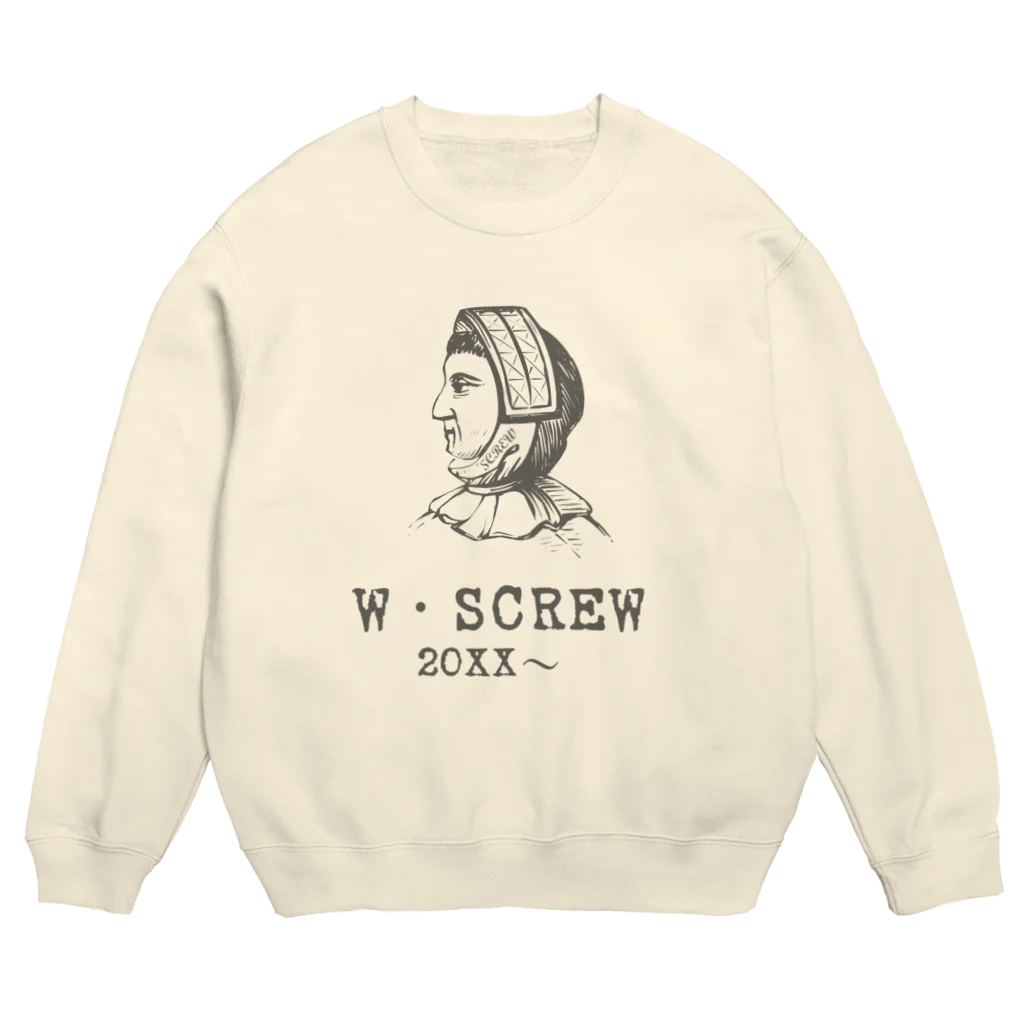 SCREWのW・SCREW logo  Crew Neck Sweatshirt