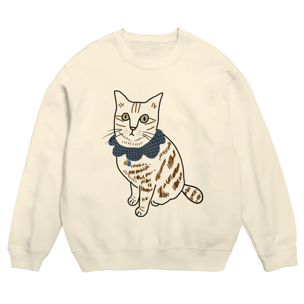 小鳥と映画館の 茶トラ ザビエル Crew Neck Sweatshirt