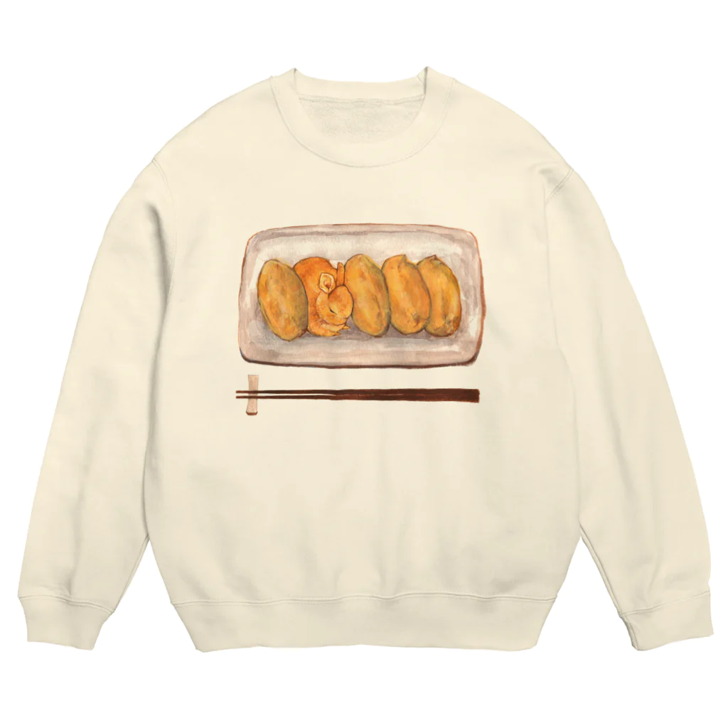 Ralriruのウサギといなり寿司（いきもの×たべものシリーズ） Crew Neck Sweatshirt