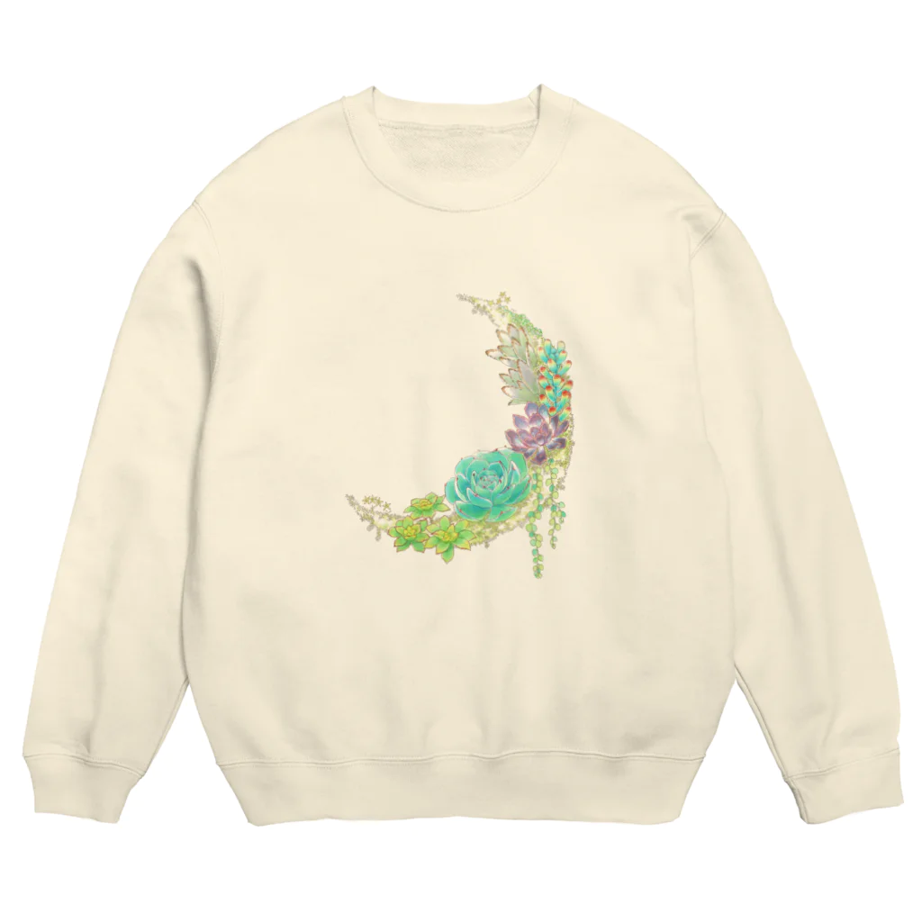 DOTEKKOのT-29 Succulents moon (no font) Crew Neck Sweatshirt