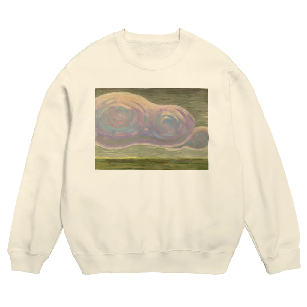 家の中の蛙 SUZURI店／森本の重い雲 Crew Neck Sweatshirt