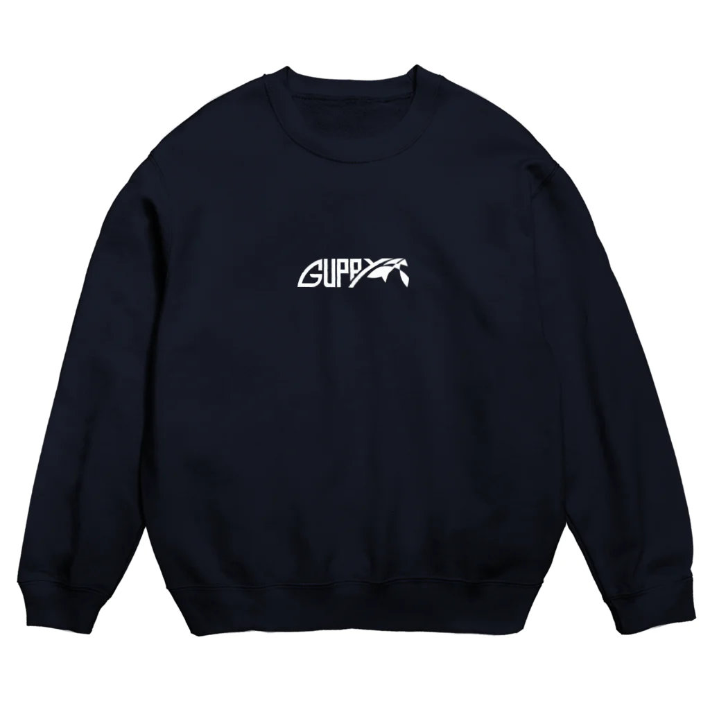 PoooompadoooourのGUPPYロゴ(白) Crew Neck Sweatshirt