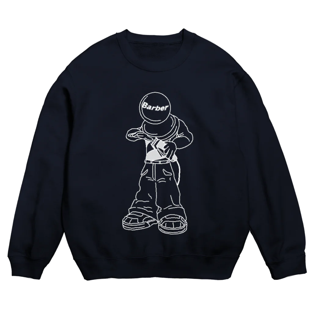 YURASAKUの床屋さんモノクロ Crew Neck Sweatshirt