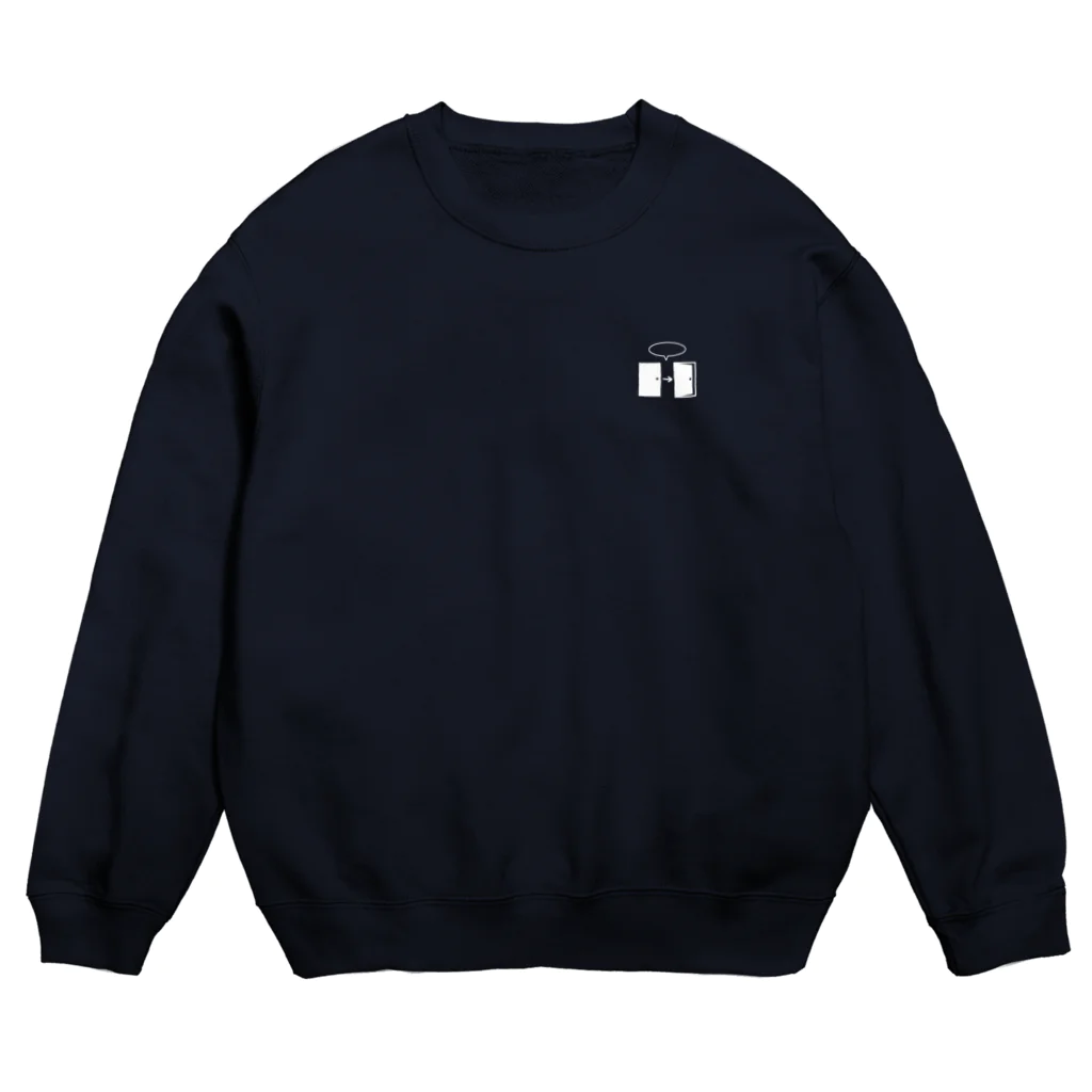 謎はないけど謎解き好きのお店のオープンザドア（白イラスト小） Crew Neck Sweatshirt