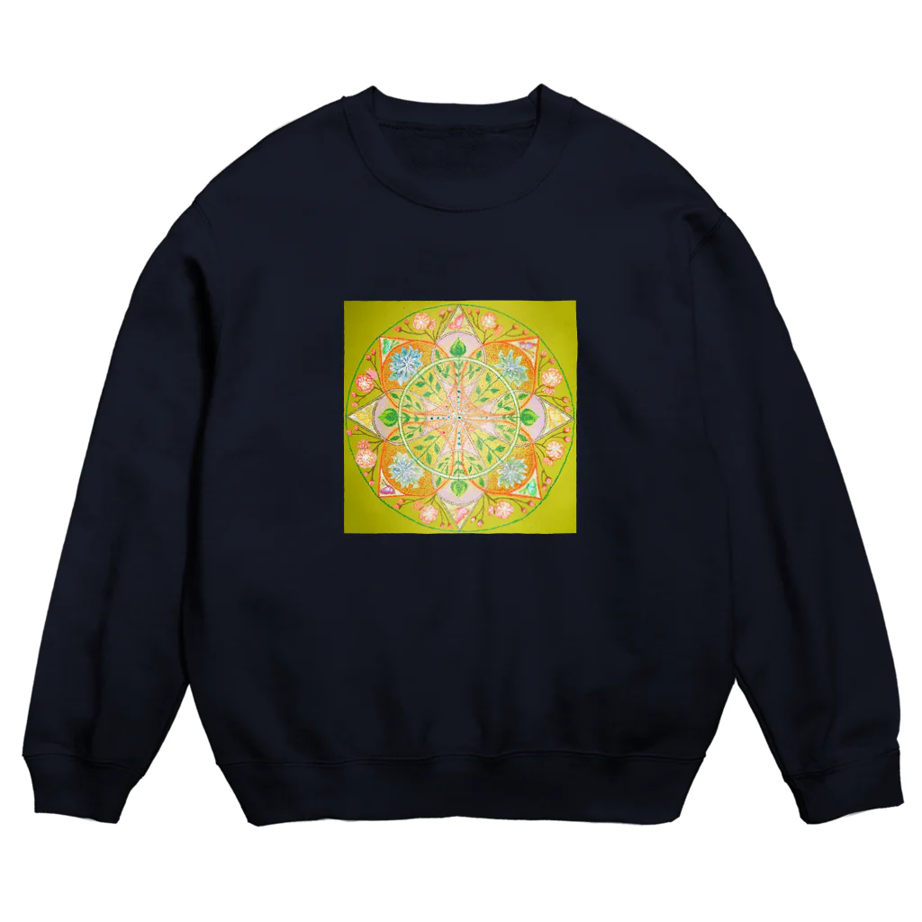 点描曼荼羅の世界の春はもうすぐ梅の花 Crew Neck Sweatshirt