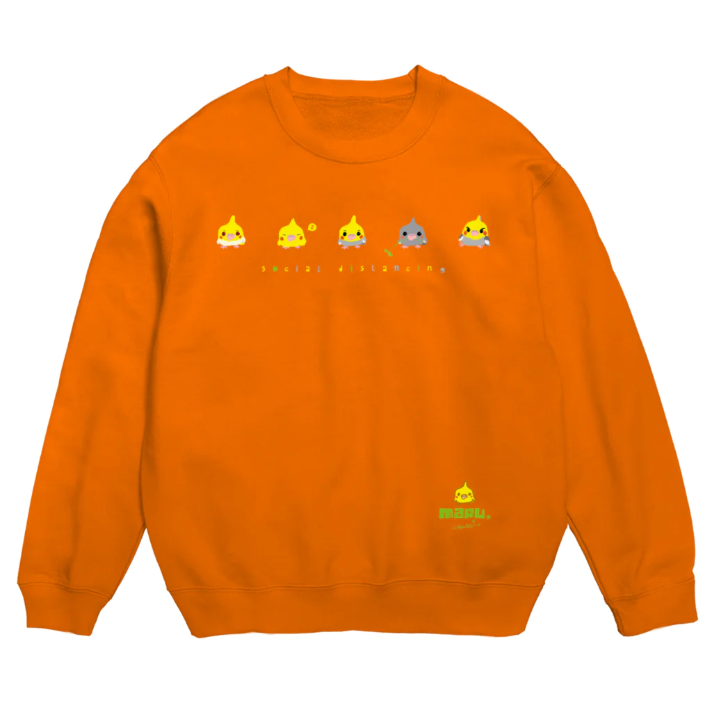 LittleLoroの丸オカメインコ ヒヨコ型 1頭身 横並び 0457 Crew Neck Sweatshirt