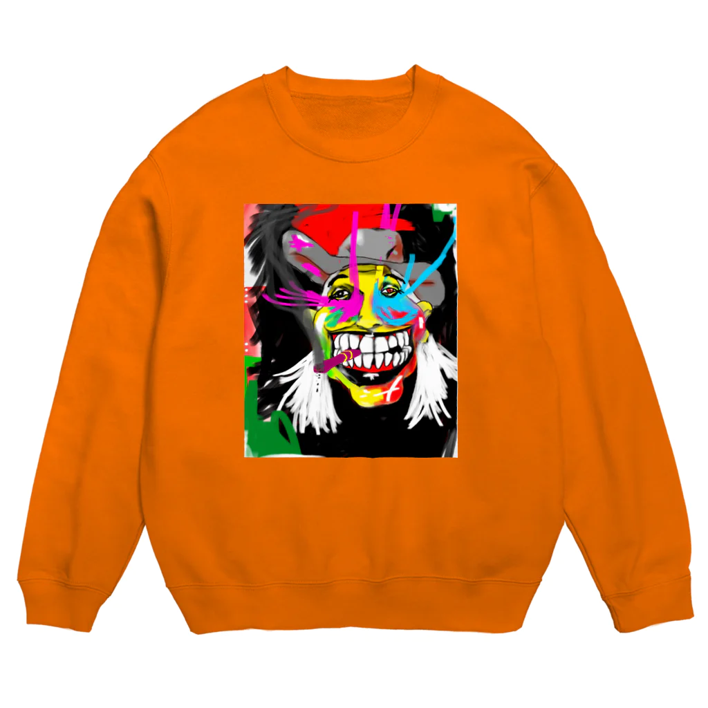 㐂十ショップのデカっ歯スマイルさん Crew Neck Sweatshirt