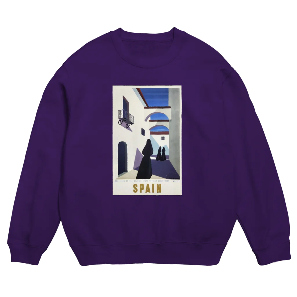 YS VINTAGE WORKSのスペイン・マドリード 1950年代　トラベルポスター Crew Neck Sweatshirt