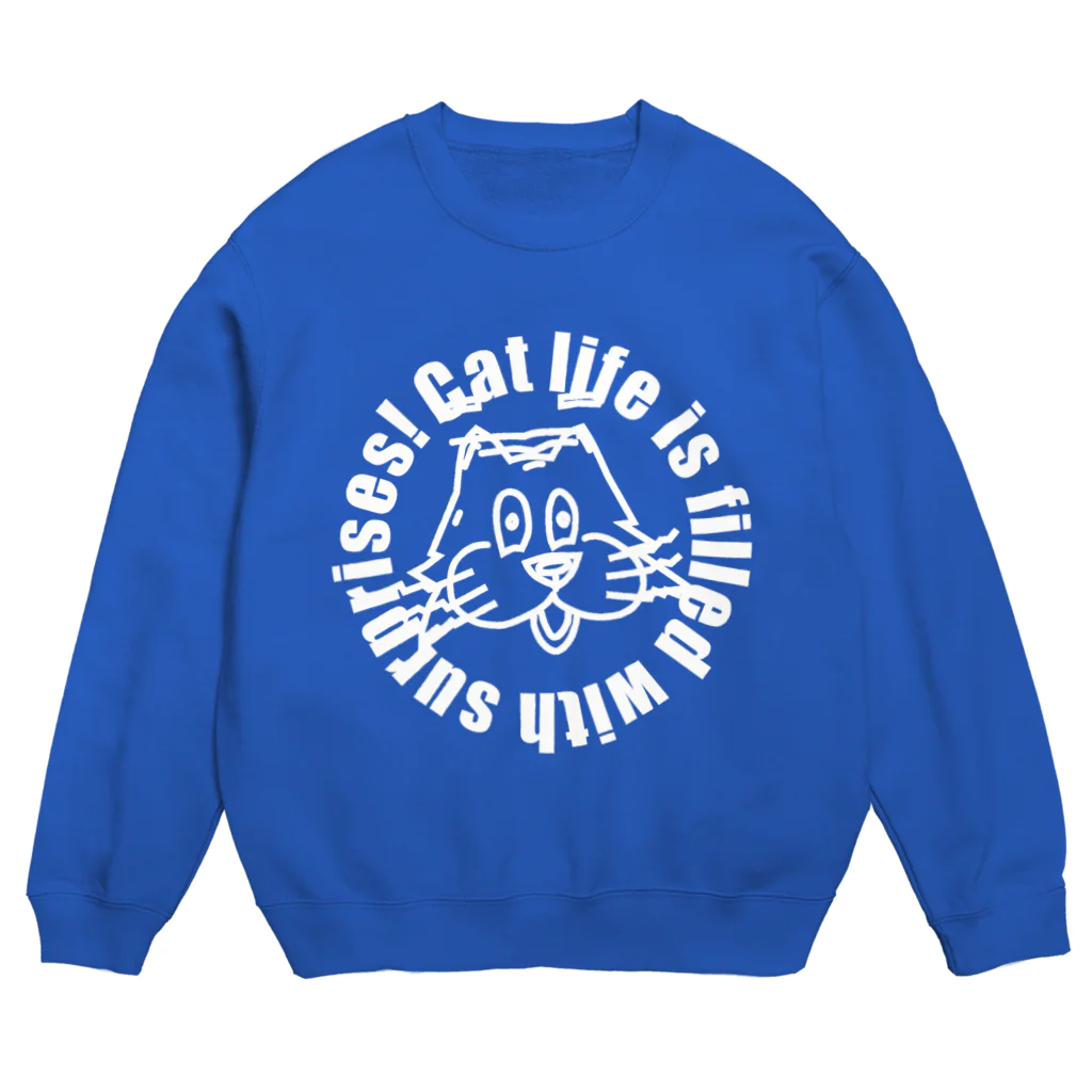 yutoooのあふれるおどろき ポンピンキャット Crew Neck Sweatshirt