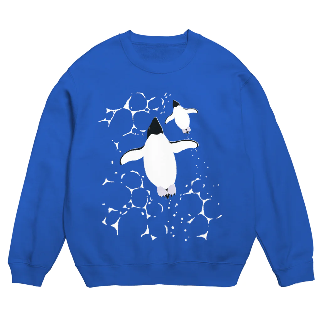 123izmの泳ぐアデリーペンギン Crew Neck Sweatshirt