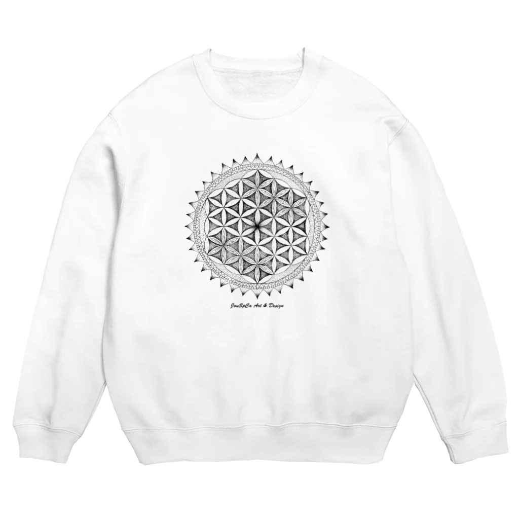 JonSpCaのフラワーオブライフ「はなまんだら」 Crew Neck Sweatshirt