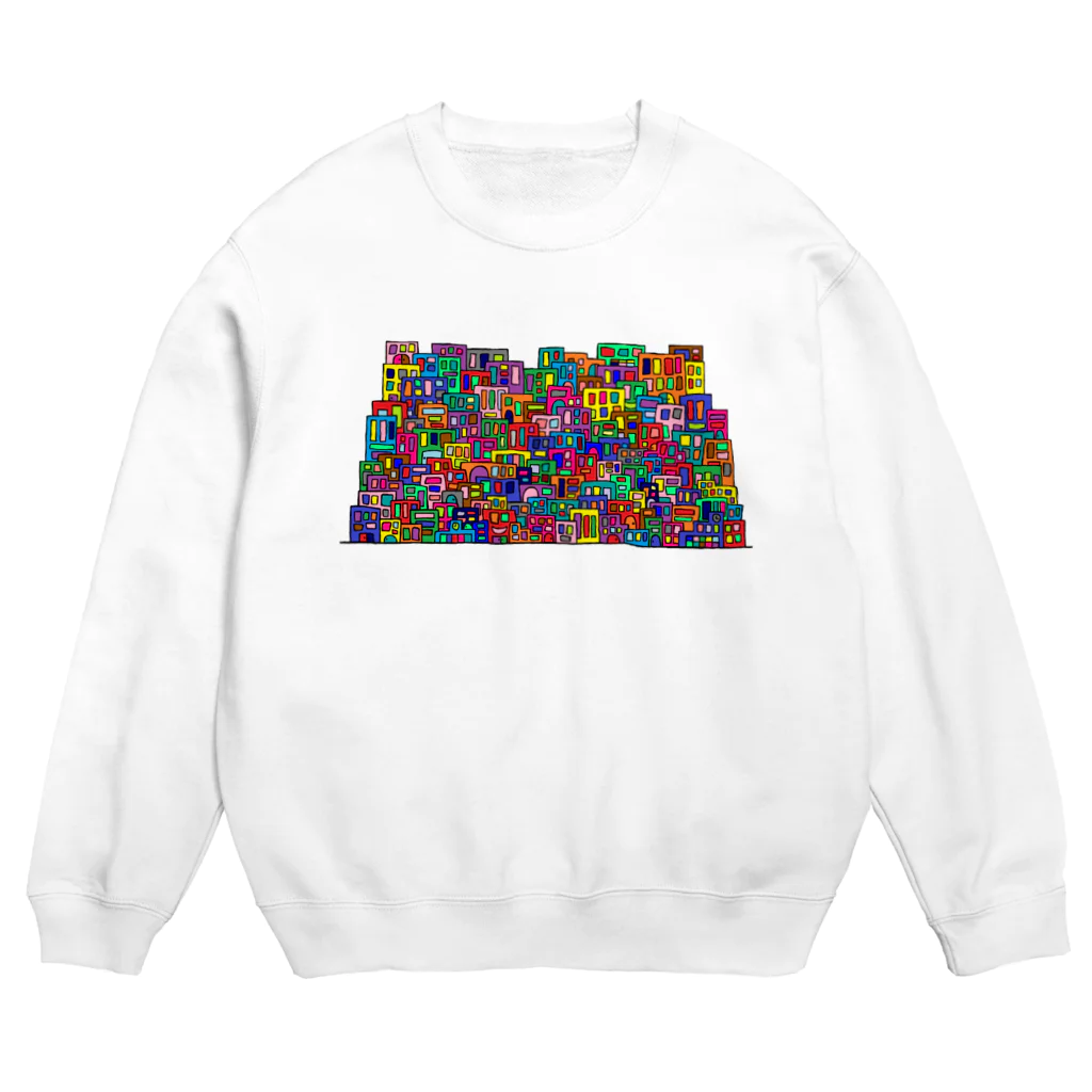 JUNetのカラフルビルのまち Crew Neck Sweatshirt