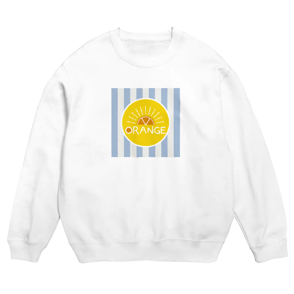 HBridge Storeのストライプ柄のオレンジのロゴ Crew Neck Sweatshirt