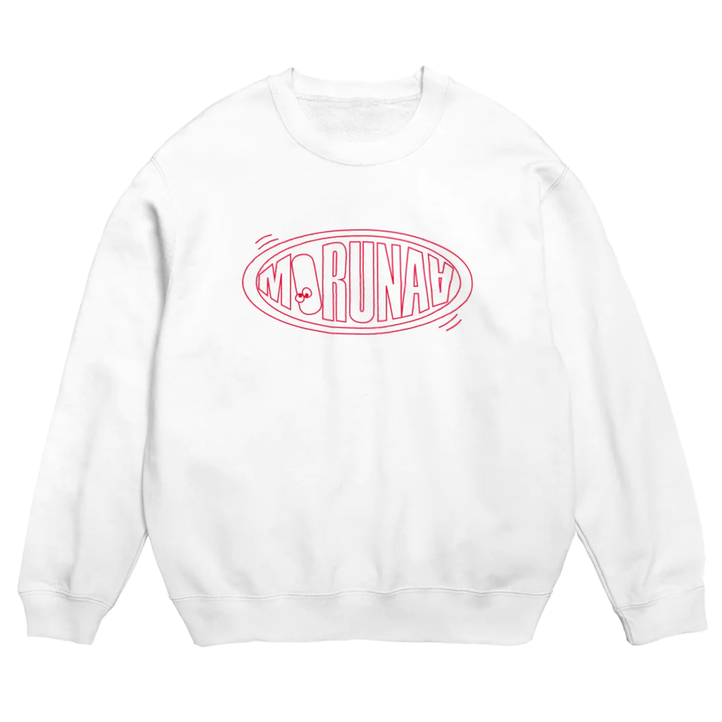 MORUNA∀（エムオルナー）のノリノリなロゴ（red） Crew Neck Sweatshirt